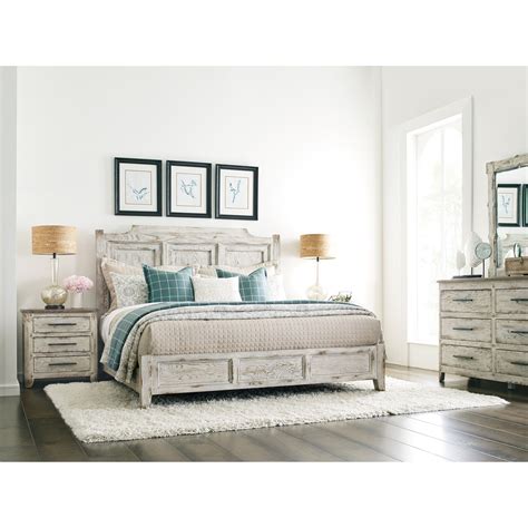 Shelter styled panel bed features a louvered headboard panel. Kincaid Furniture Trails King Bedroom Group | Godby Home ...