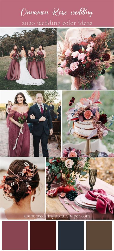 Top 7 Trendy Cinnamon Rose Color Palettes For Wedding 2020 Dusty Rose