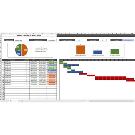 Planilha Cronograma De Atividades Excel Simples Gest O Ilustrei Studio