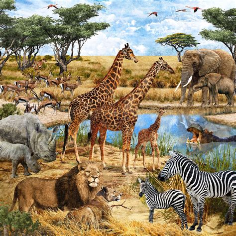 List of african animals extinct in the holocene. Savanna Panel | Animal quilts, African animals, Wild ...