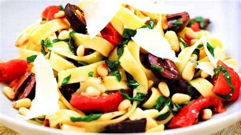 Tagliatelle With Sun-Blush Tomatoes And Toasted Pine Nuts - RecipeMatic