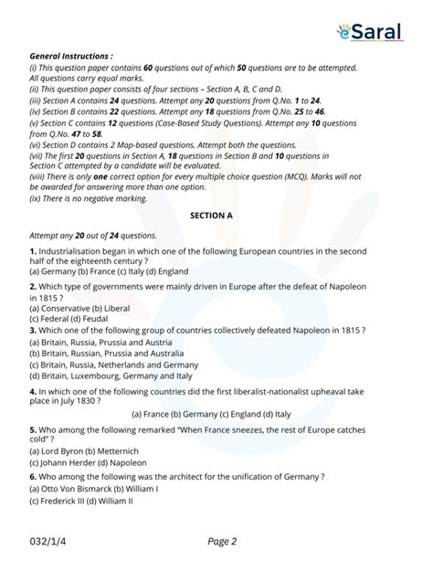 CBSE Class 10 Social Science Question Paper Term 1 Exam 2021 22 ESaral