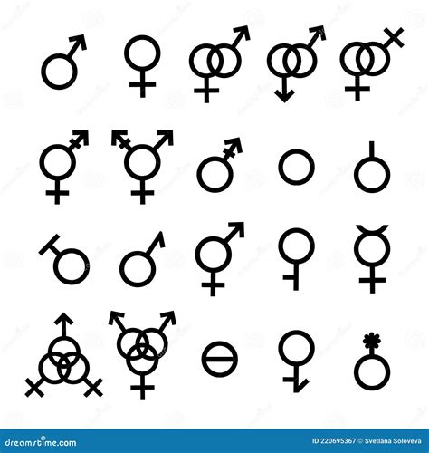 Vector Gender Symbols And Sexual Orientation Set Stock Vector