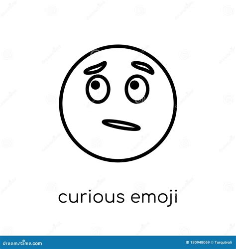 Curious Emoji Icon In Filled Thin Line Outline And Stroke Style
