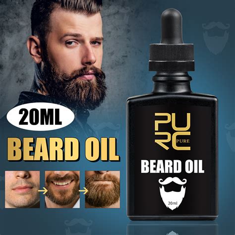 20ml purc beard oil promotes growth thicker and fuller facial hair premium natural hair growth
