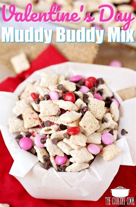 valentine s day muddy buddy mix recipe from the country cook chex mix snack mix peanut