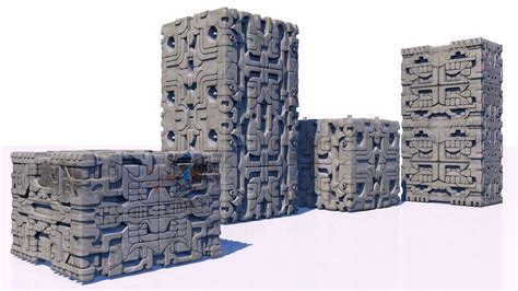 Aztec Stones 3d Cgtrader
