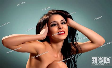 Beautiful Naked Brunette Portrait Stock Photo Picture And Royalty