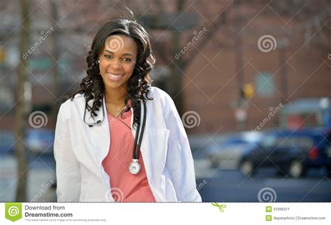 Stunning Young African American Female Healthcare Worker Stock Image