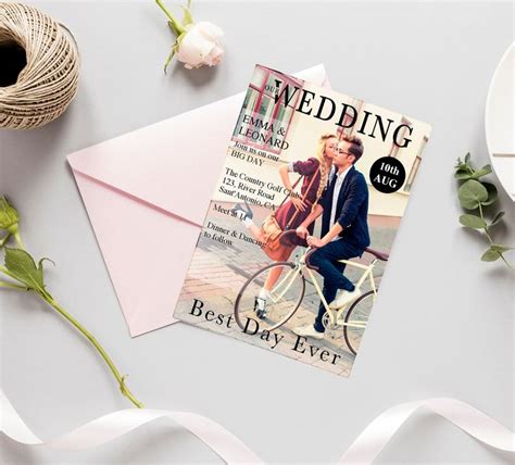 Magazine style Wedding Invitation custom photo invite | Etsy in 2021