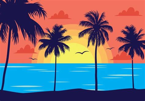 Sunset And Sunrise Vectors Free Vector Graphics Everypixel