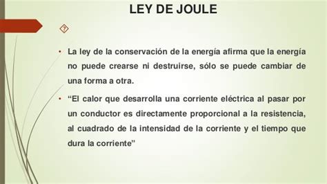 Ley De Joule Diapositivas