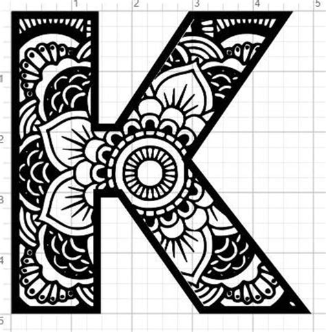 Mandala Alphabet Letter J Design SVG PDF Eps Dxf & Studio 3
