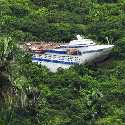 Prompthunt An Abandoned Cruise Ship In A Jungle