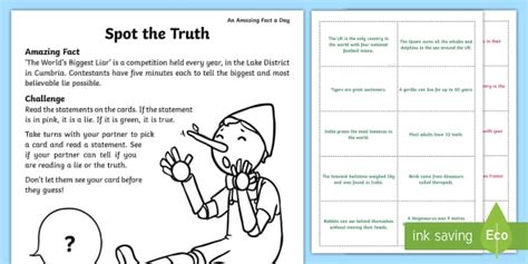 Spot The Truth Worksheet Worksheet Teacher Made