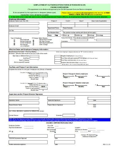 ) or ead card, known popularly as a work permit, is a document issued by the united states citizenship and immigration services (uscis) that provides temporary employment authorization to noncitizens in the united states. FREE 7+ Sample Employment Authorization Forms in PDF | MS Word