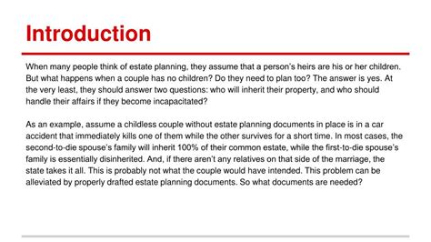 Ppt Estate Planning For Childless Couples Powerpoint Presentation