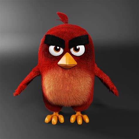 3d Realistic Red Angry Birds Model