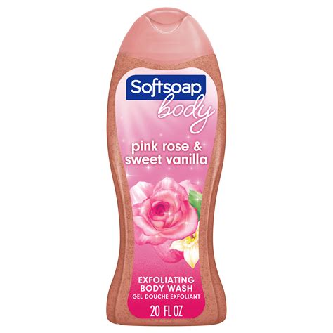 Softsoap Exfoliating Body Wash Lustrous Glow Pink Rose And Vanilla 20