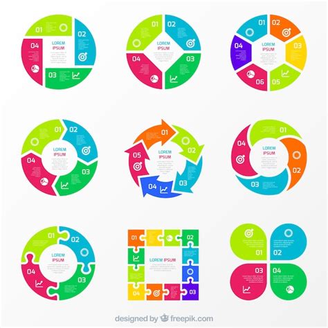 Colorful Charts For Infographic Vector Free Download