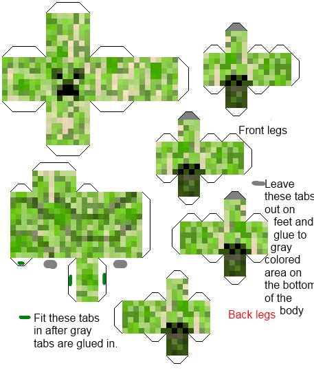 3free Minecraft Papercraft Creeper Legs Teamjduce