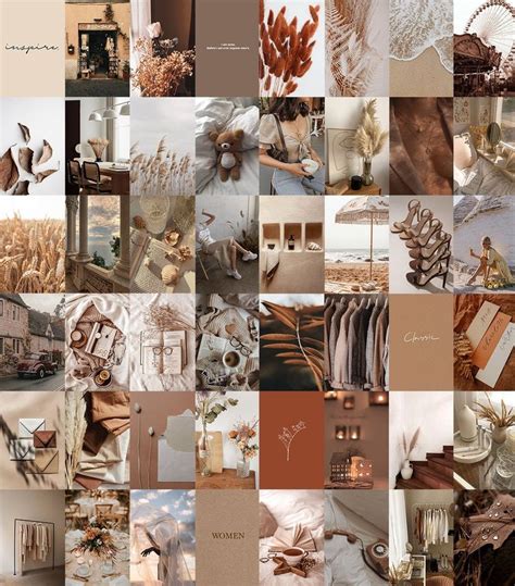Neutral Aesthetic Earth Tone Boujee Wall Collage Kit Digital Etsy