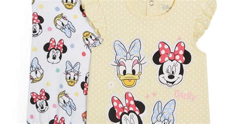 Primark White And Yellow Minnie Mouse And Daisy Duck Rompers Pk