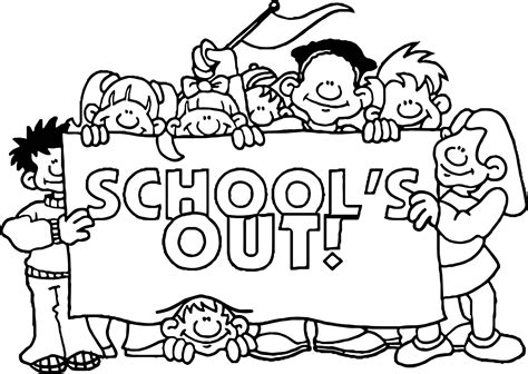 awesome Summer Schools Out Coloring Page | School coloring pages