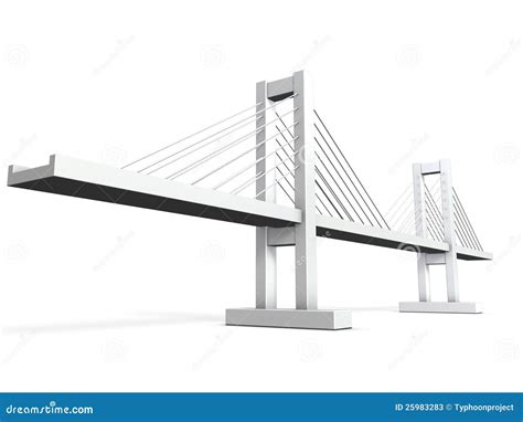 Architectural Models Of Cable Stayed Bridge Stock Illustration