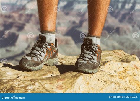 Mountain Hike Man Hiker Trekking Travel Walking With Hiking Shoes