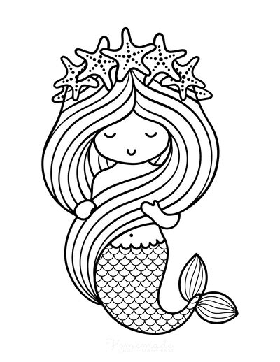 Cute Easy Cute Mermaid Coloring Pages Flowerkamilia Baby Mermaid