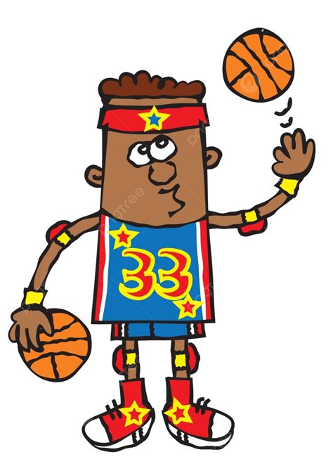 Funny Young Boy Basketball Player Cartoon Health Activity Illustration