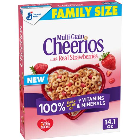 Multi Grain Cheerios With Strawberries Cereal Gluten Free 141 Oz