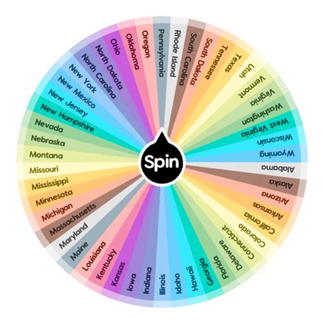 All 50 States In The Usa Spin The Wheel App