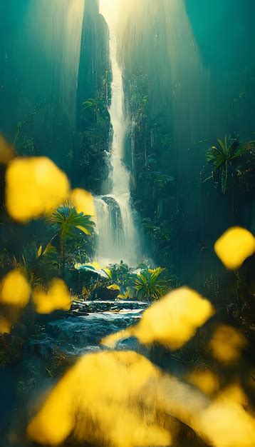 Premium Photo Jungle Waterfall Cascade In Tropical Rainforest Viewed