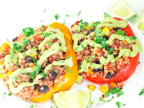 Vegan Stuffed Peppers Slow Cooker Recipe Happy Healthy Mama