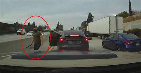 Pipe Wielding Tesla Maniac Attacks Fellow Driver In Los Angeles