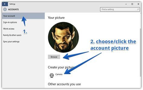 How To Change User Account Picture In Windows 10