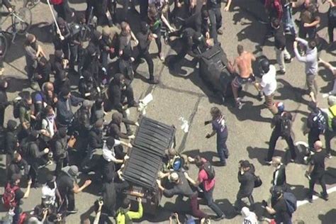 Violence Erupts At Berkeley Between Pro And Anti Trump Protesters