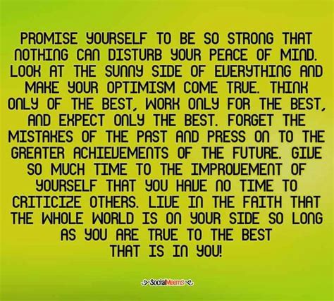 Promise Yourself To Be So Strong That Nothing Can Disturb Your Peace Of