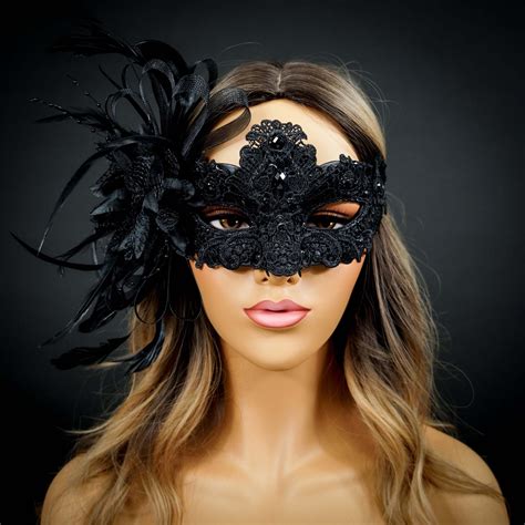Lace Mask Black Lace Masquerade Mask Mask With Exquisite Etsy Australia