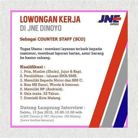 Check spelling or type a new query. LOWONGAN KERJA COUNTER STAFF