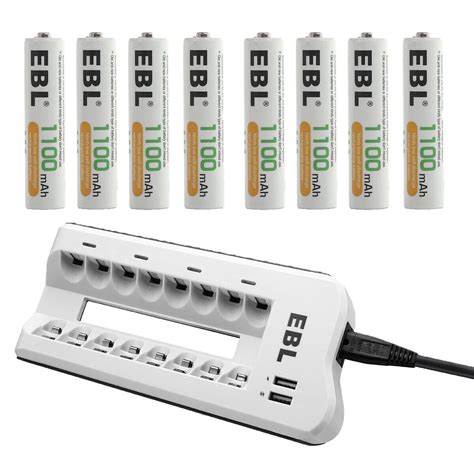 Ebl Aaa Batteries 1100mah 8 Pack 8 Bay Battery Charger For Aa Aaa