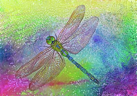 Dragonfly Blue Painting By Janet Immordino Pixels