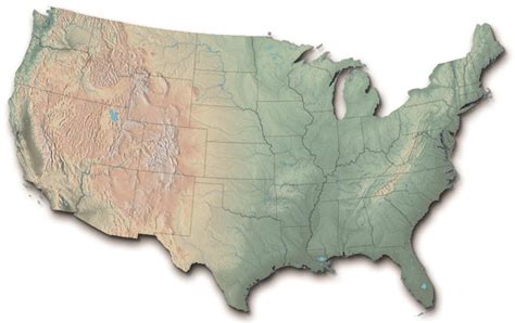 Us History Us Topographical Map