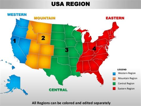 Usa Mountain Region Country Editable Powerpoint Maps With States And