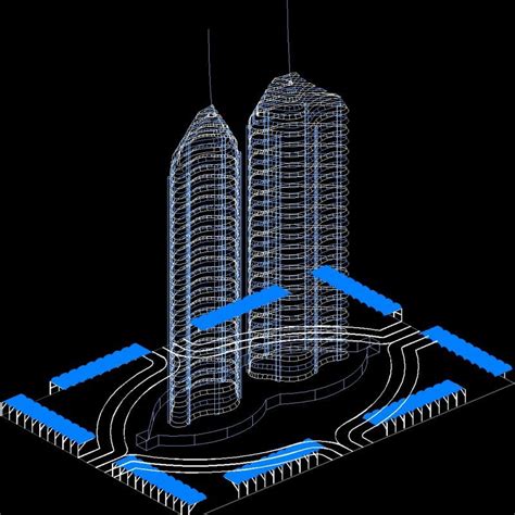 Tower Building 3d Dwg Model For Autocad • Designs Cad