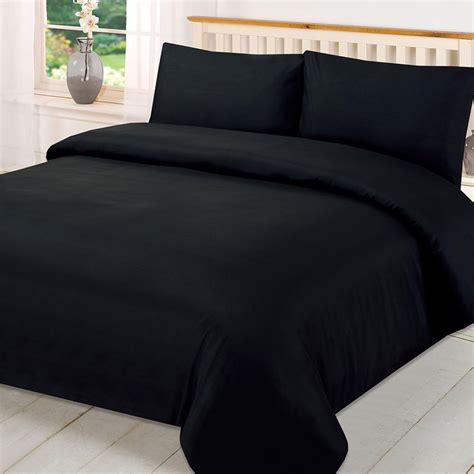 Brentfords Plain Dye Duvet Quilt Cover With Pillow Case Bedding Set