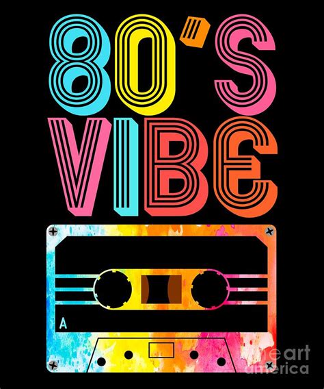 Retro 80s Vibe Vintage Cassette Tape Party Costume T Print Digital