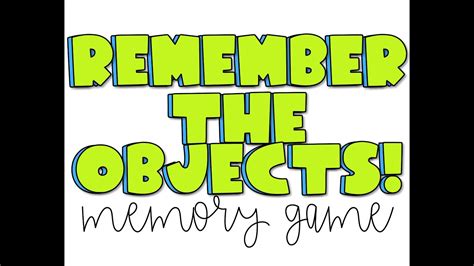 Remember The Objects Memory Game Youtube